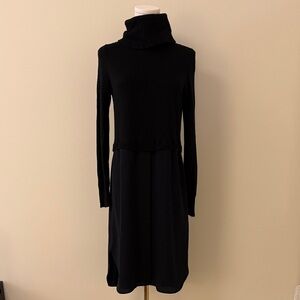 Madewell Black Long Sleeve Turtleneck Dress